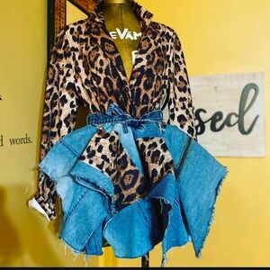 Custom made Denim Distressed Jacket